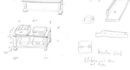 Hifi-Rack in Massivholz als Scribble 