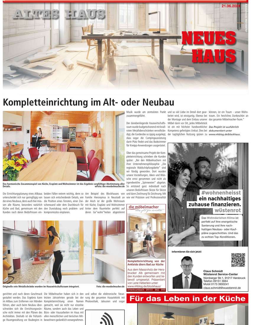 Blockhaus von Familie Hieronymus in der Zeitung 