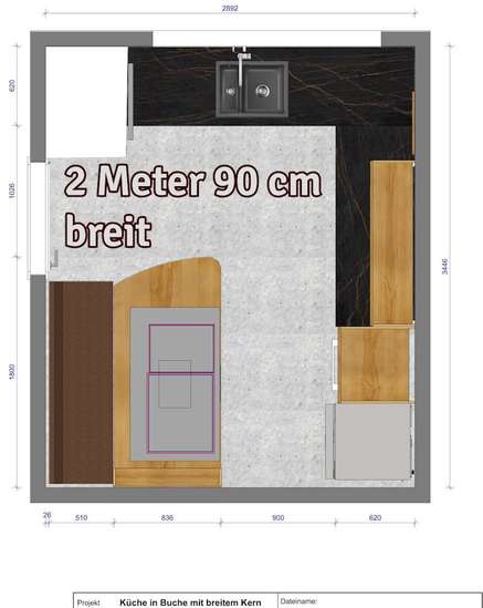 Massivholzküchengrundriss 